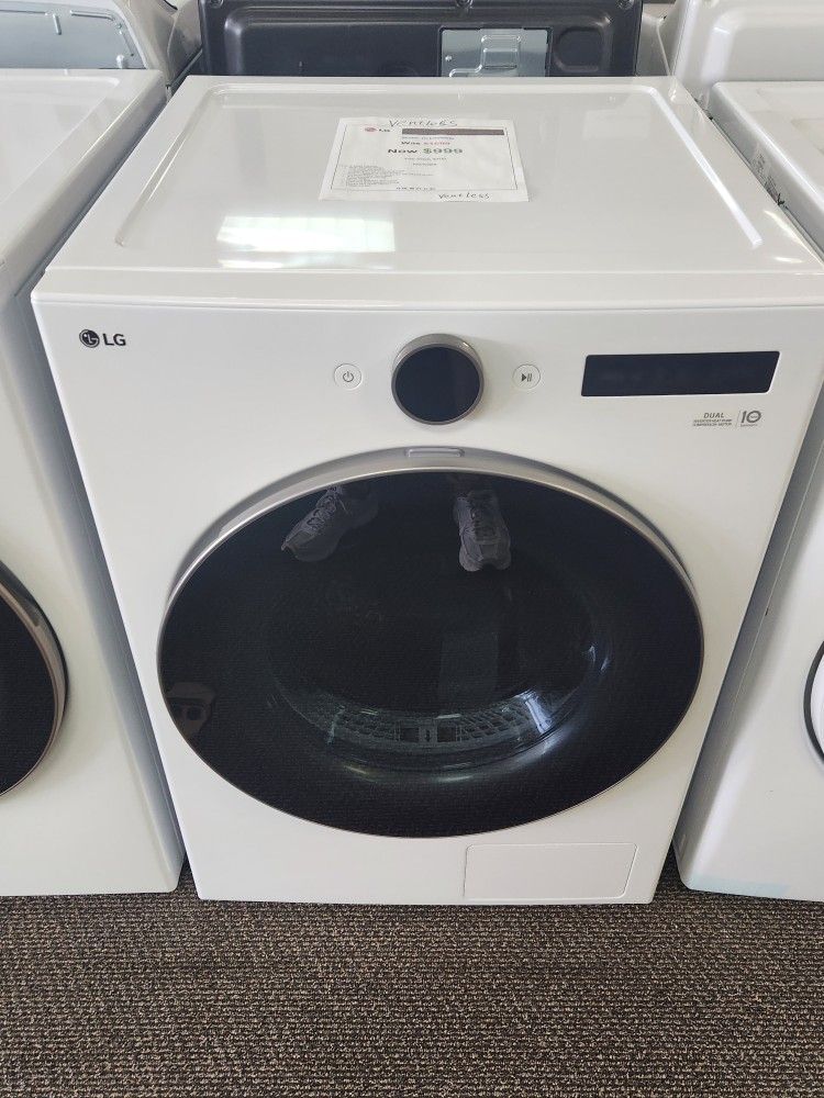 7.8 cu. ft. Dual Inverter Heat Pump ventless Electric Dryer with DirectDrive Motor, 6 Motion and Al Sensor Dry in White