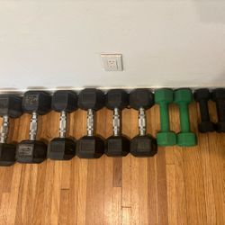 Dumbbells - 25, 20, 15, 10, 5, 3lb Sets