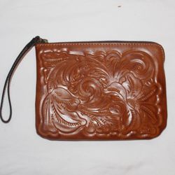 Patricia Nash Cassini tooled leather wristlet