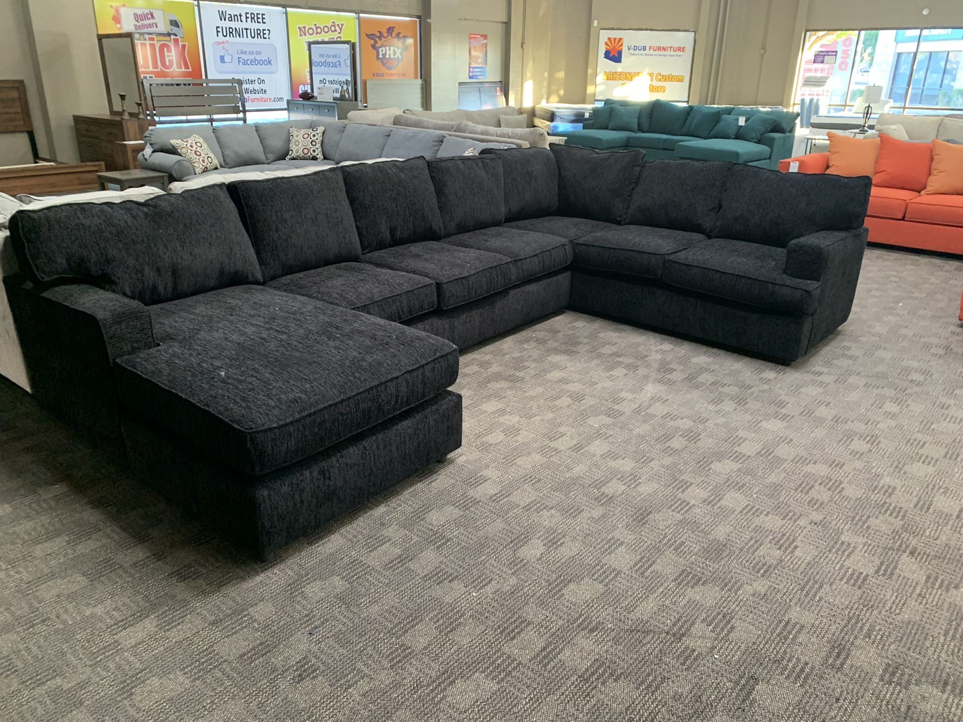 Big Black Sectional Couch