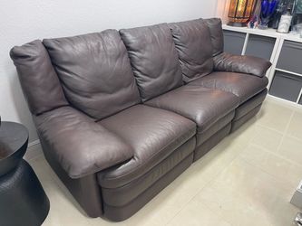 Matuzzi full grain leather couch & recliner