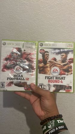 Xbox 360 games EA sports NCAA Football 12/ fight night round 4