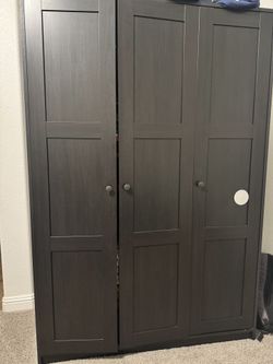 3 door closet dark brown