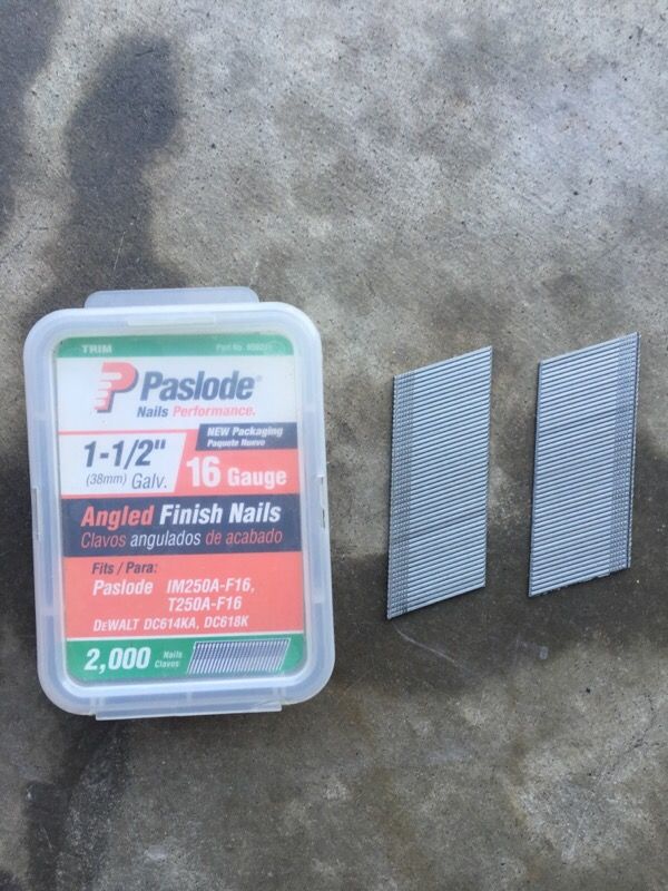 1 1/2 (36mm) Galv. 16 gauge Angled finish nails
