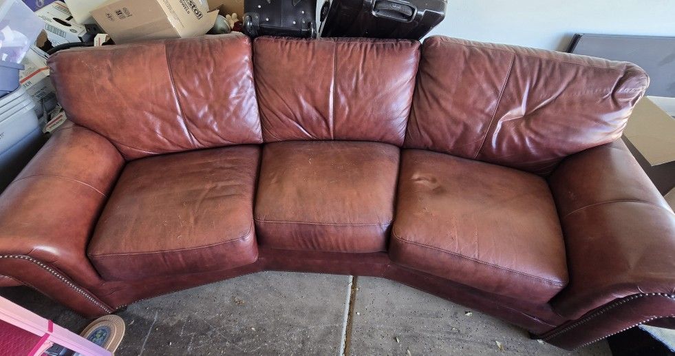 Free Leather Couch with Ottoman