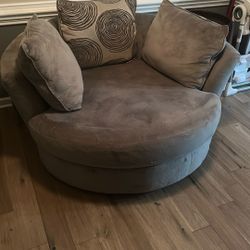 Swivel Chair In A half & Ottoman 