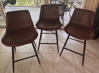 Set of 4 Brown Modern Dining Chairs