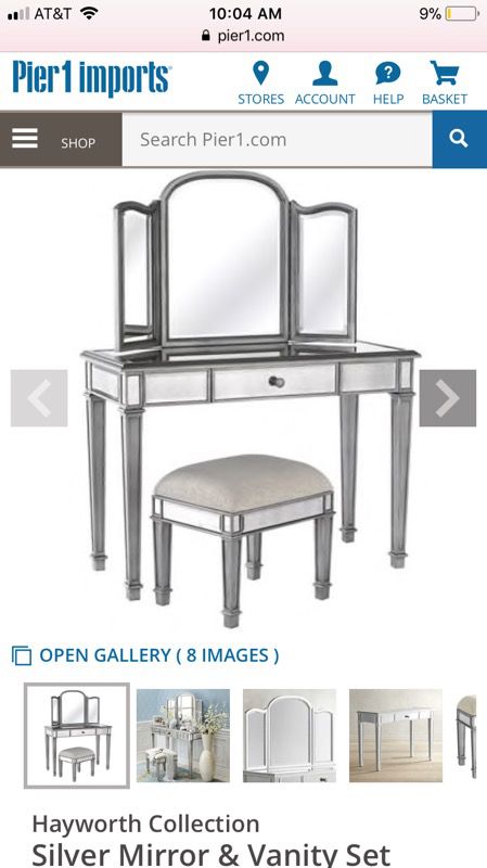Hayworth Collection Silver Mirror, Pier One Imports Mirror Vanity