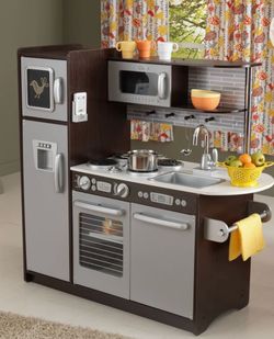 KidKraft Uptown Espresso Play Kitchen Set With Play Food and More Accessories!