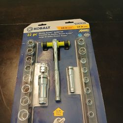 Kobalt 22pc Xtreme Access Socket Set 3/8in Drive 1/4im Drive