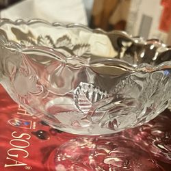 BRAND NEW VINTAGE set of 6 Soga Japan "Mid Winter Rose" glass bowls