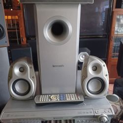 PANASONIC 5.1 RECEIVER WITH BUILT-IN 💿 AND DVD PLAYER AND SPEAKERS $160 FINAL PRICE SAME DAY SHIPPING 