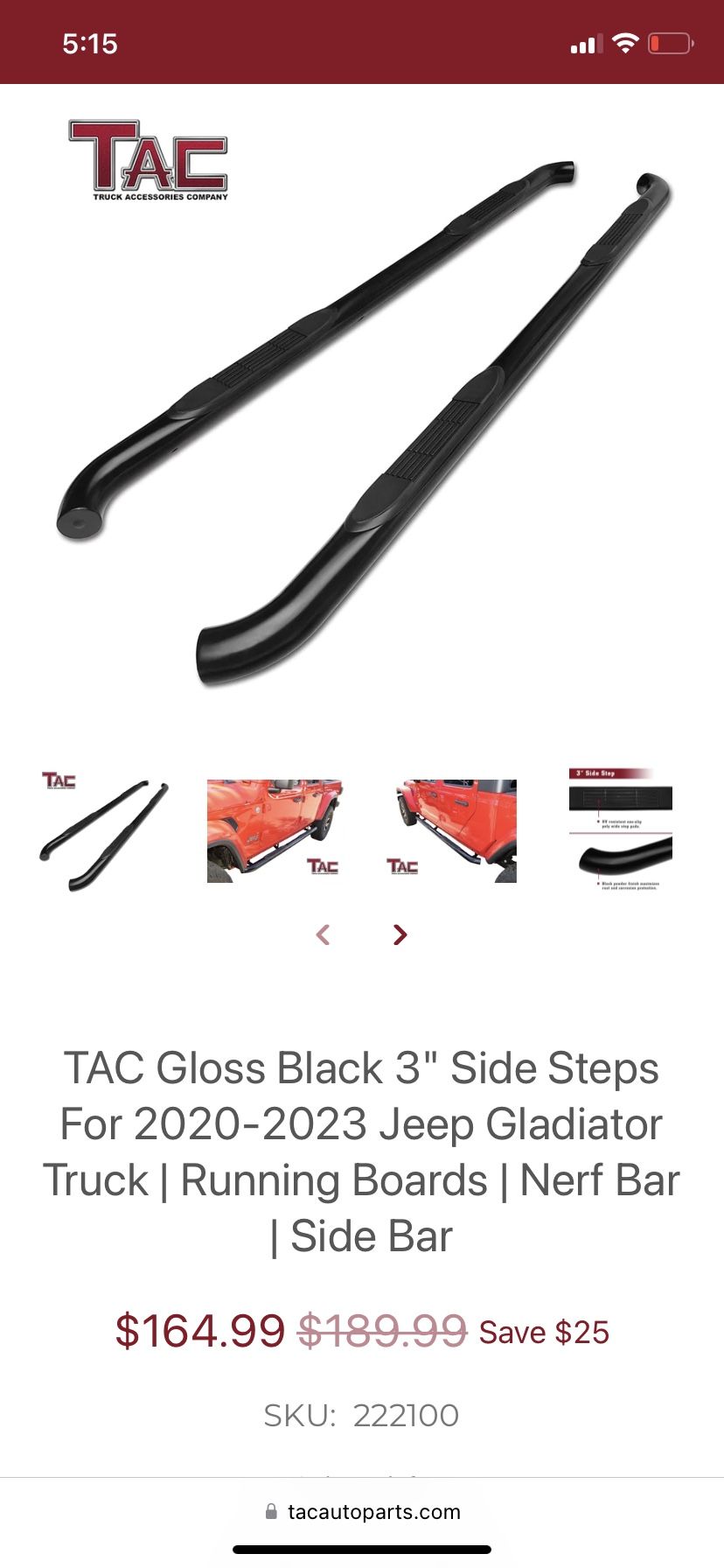 Jeep Gladiator Side Bars