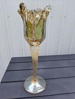 White Murano Cristal Candle Holder