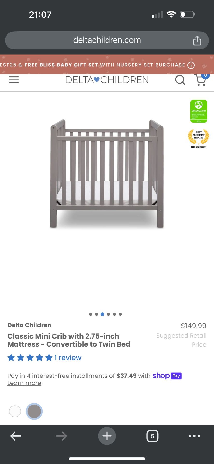 Mini Crib - Delta