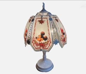 Mickey Minnie glass panel lamp