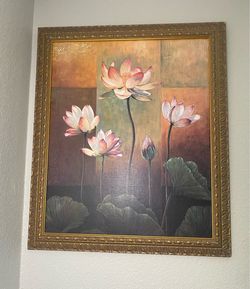 Framed Lotus Flower by jill deveraux - patch tropical flowers canvas print  art