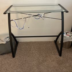 Glass Metal Computer Desk 
