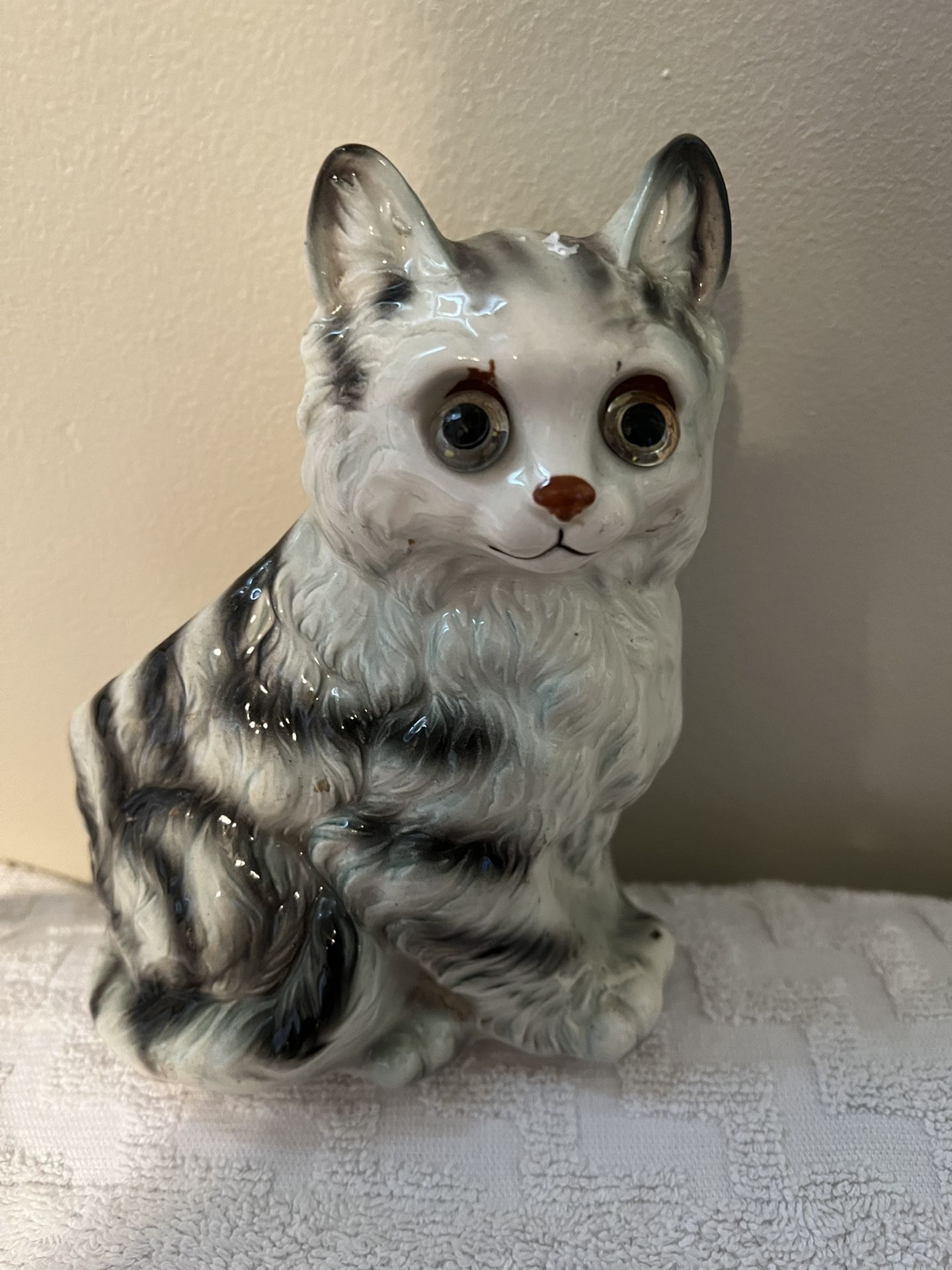 Cat Planter Lefton Glass Eyed Vintage Ex. Condition
