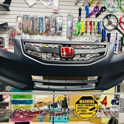 New Front Bumper Cover For 2011-2012 Honda Accord Sedan 2.4L  GRILL & logo included Matte black