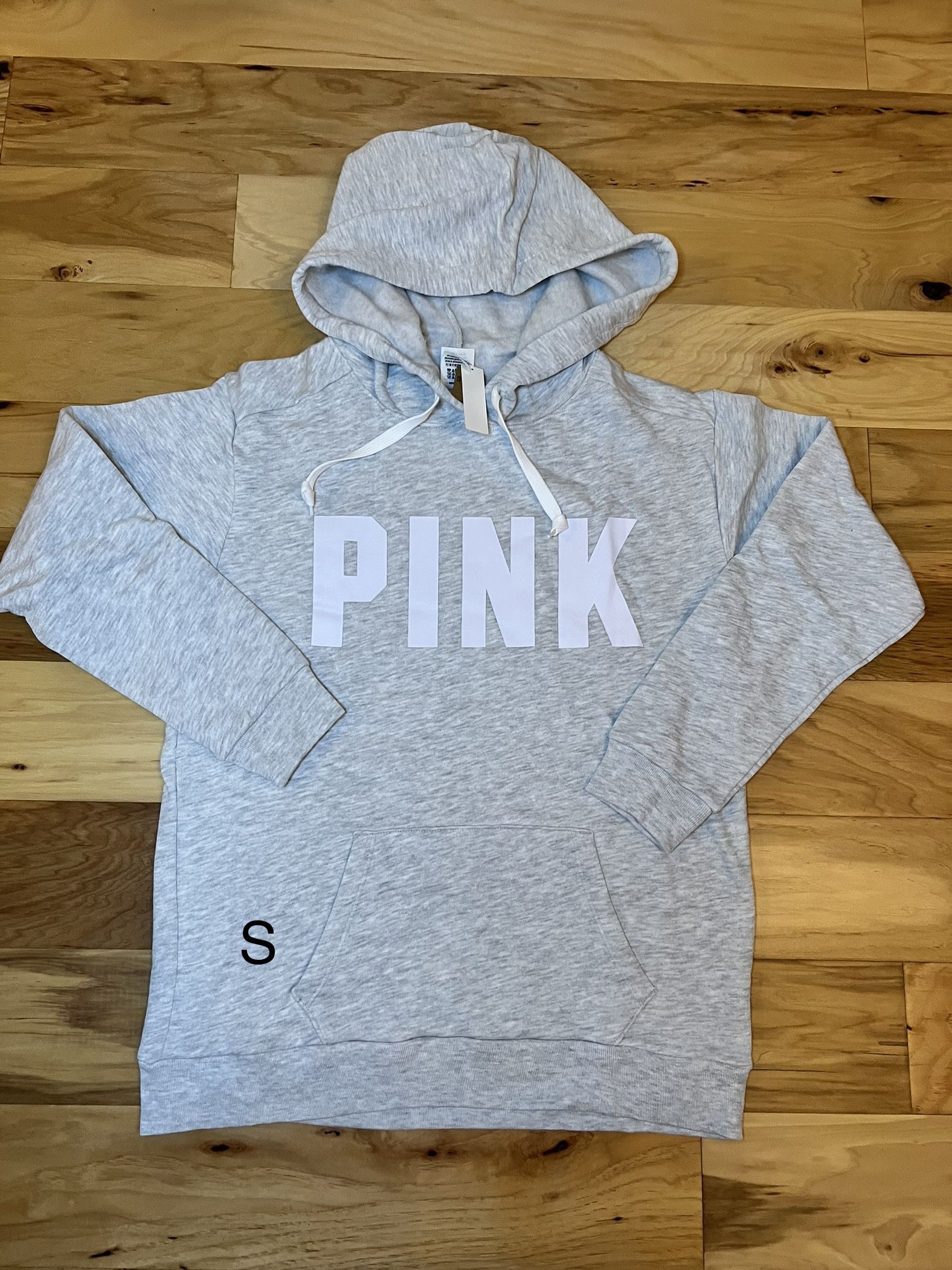 VS PINK SWEATSHIRT HOODIE IN GREY SIZE S