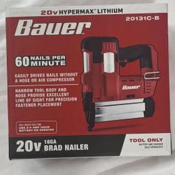 BAUER 20V Cordless 18 Gauge Brad Nailer - New
