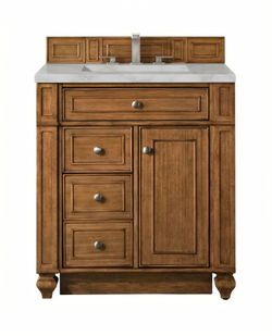 James MartinBristol 30" Single Basin Walnut Wood Vanity withVictorian Silver Siler