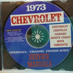 CD of 1973 Chevrolet Service Manuals, Chevelle, Camaro, Nova, Corvette, Monte Carlo