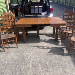 Antique Kitchen Table & Chairs