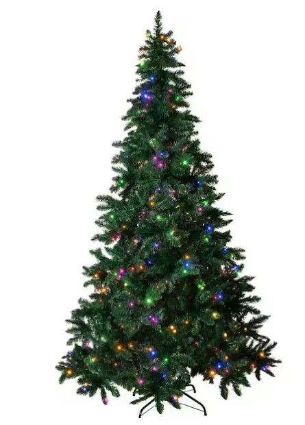 BRAND NEW 7.5 ft. Pre-Lit LED Spruce Artificial Christmas Tree  480 Multi-Color & White Lights