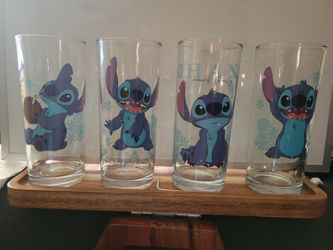 $MAKE ME AN OFFER$ Disney Lilo & Stitch Drinking Glasses Set of 4