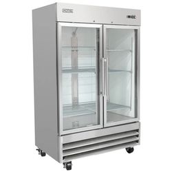 MoTak MSD-2DR-BAL-54-G 54" Two Section Reach In Refrigerator - (2) Left/Right Hinge Glass Doors, 115v