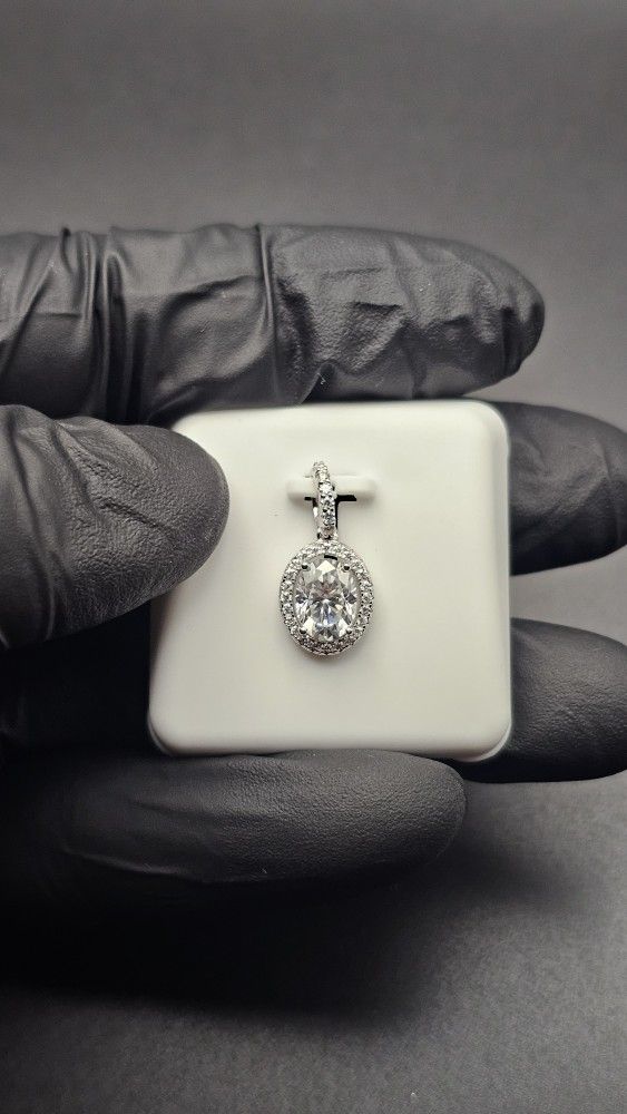 π 2.00 CTW Moissanite Halo Pendant β 925 Silver π«