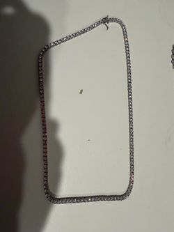 Silver Crystal Tennis Necklace 4mm