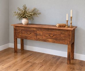 Alder Hardwood Console Table with Two Drawers