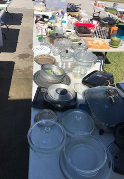 Glass baking dishes starting at two dollars to four dollars