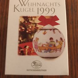 HUTSCHENREUTHER 1999 CHRISTMAS BALL BAUBLE "Handicrafts" PORCELAIN Ornament NIB