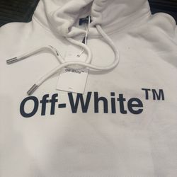 Off-White Logo Pullover Hoodie White