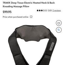 TRAKK Shiatsu Back and Neck Shoulder Heated Full Body Massager Pillow -  Black 