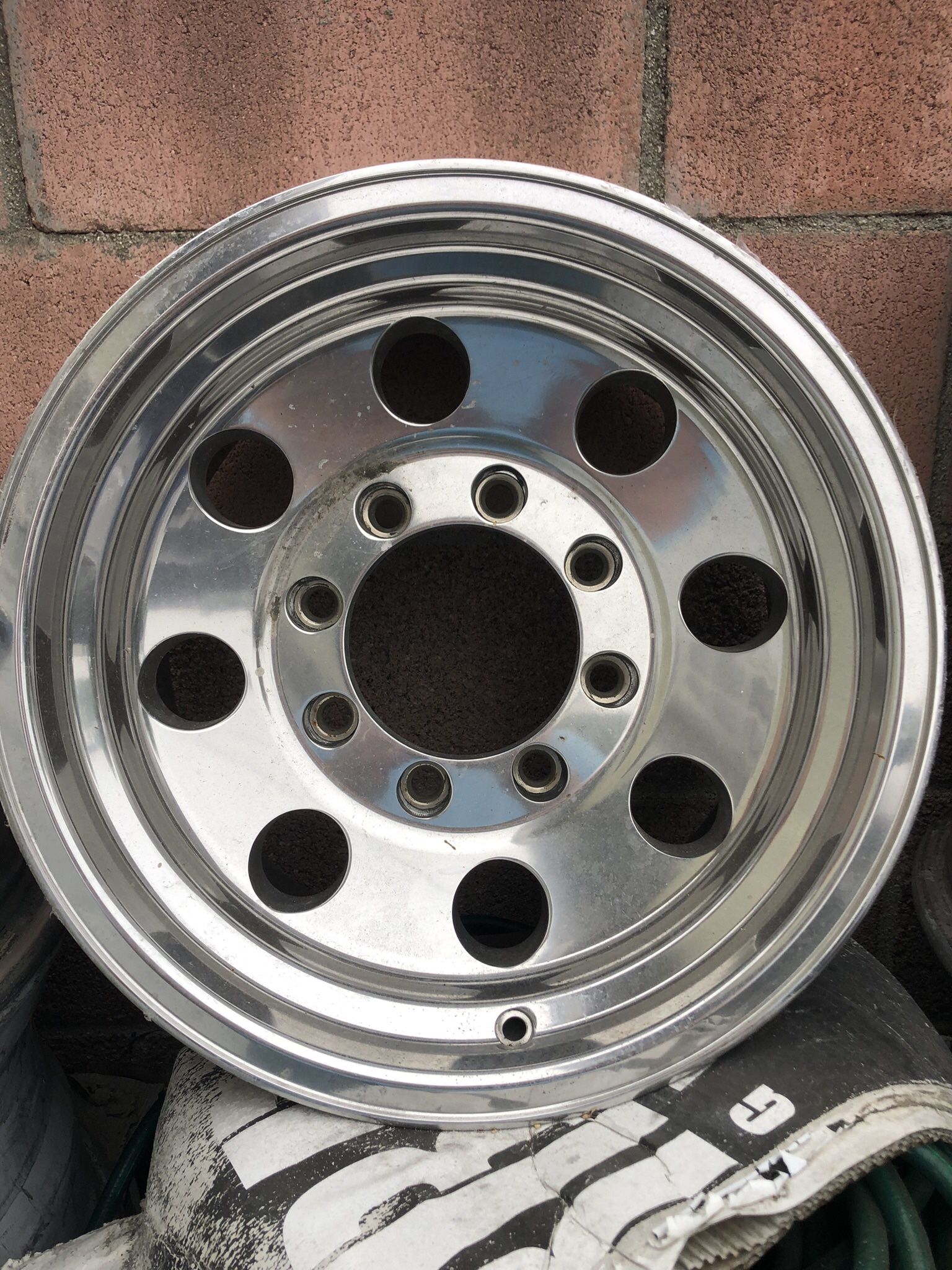 16 X 8 Polished Aluminum Rim, 8x6.5” Bolt Pattern