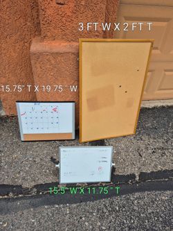 3 Total white & Cork Boards See Photo / Video $15 All