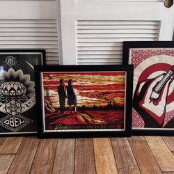 Shepard Fairey Prints OBEY Framed