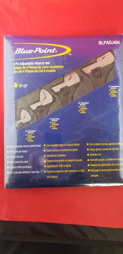 Snap-On Blue-Point Adjustable Wrench Set 6" 8" 10" 12", 4 pc BLPADJ404