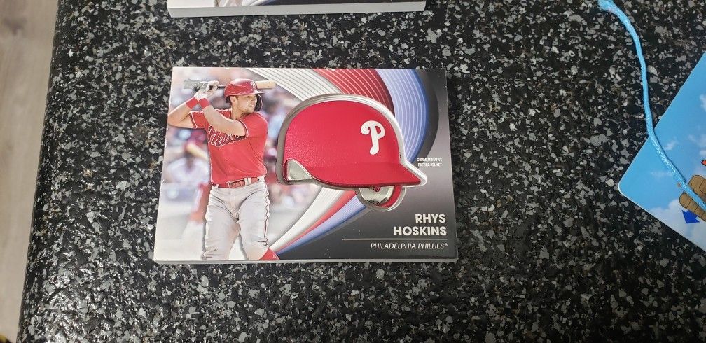 2022 RHYS HOSKINS TOPPS COMMEMORATIVE BATTING HELMET CARD