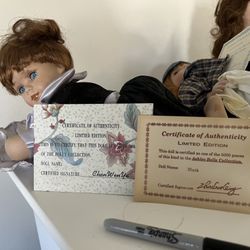 porcelain Dolls With Certificates