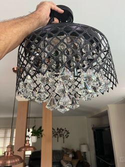 Elegant Decor 4-Light Matte Black Flush Mount Hanging Fixture