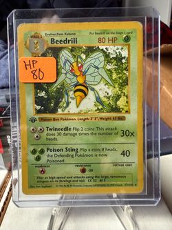 Pokémon Card Shadowless Beedrill 1st Edition