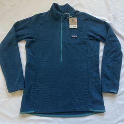New Women Patagonia R1 Air 1/2 Zip Pullover Long Sleeve Top Shirt Slim Fit Large