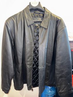 Knightsbridge Black Leather Zip-Up Jacket