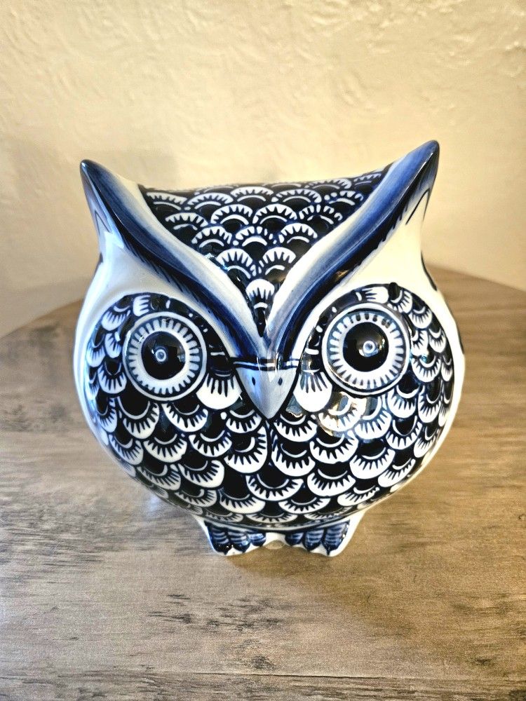 Cute Blue And White Ceramic Owl From Pier1 Imports